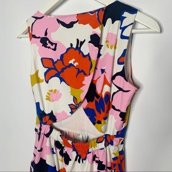ANTHROPOLOGIE Whit Two Mod Dress Floral Print sleeveless Open Back shift Sz 0 - Picture 9 of 15